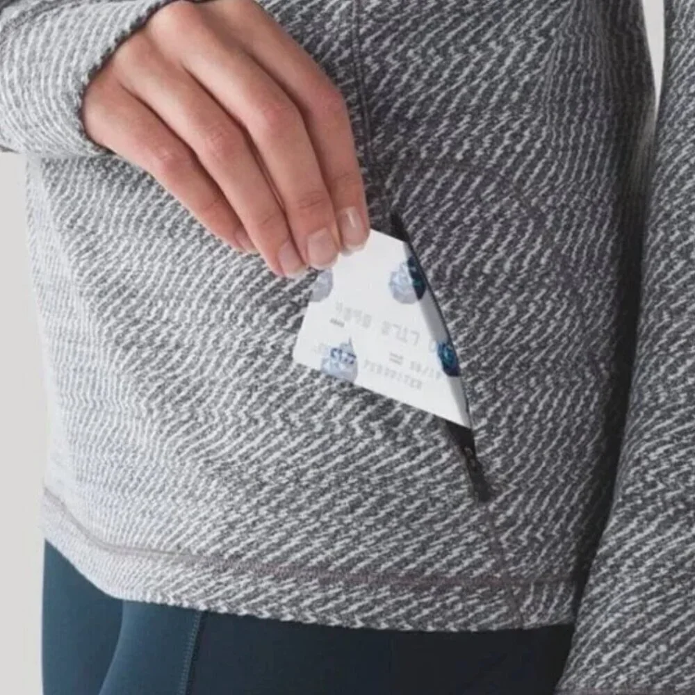Lululemon Outrun 1/2 Zip Hazy Heather Heathered White Heathered Black | …